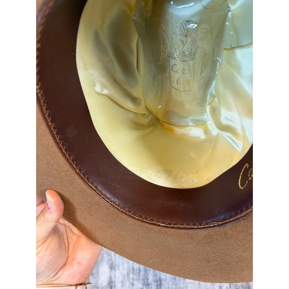 Sombreros Car Lop Brown Felt Cowboy Hat Western Wide Brim Size 55